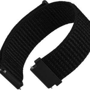 WOCCI 22mm Adjustable Nylon Watch Band, Quick Release Sport Loop Strap (Black)