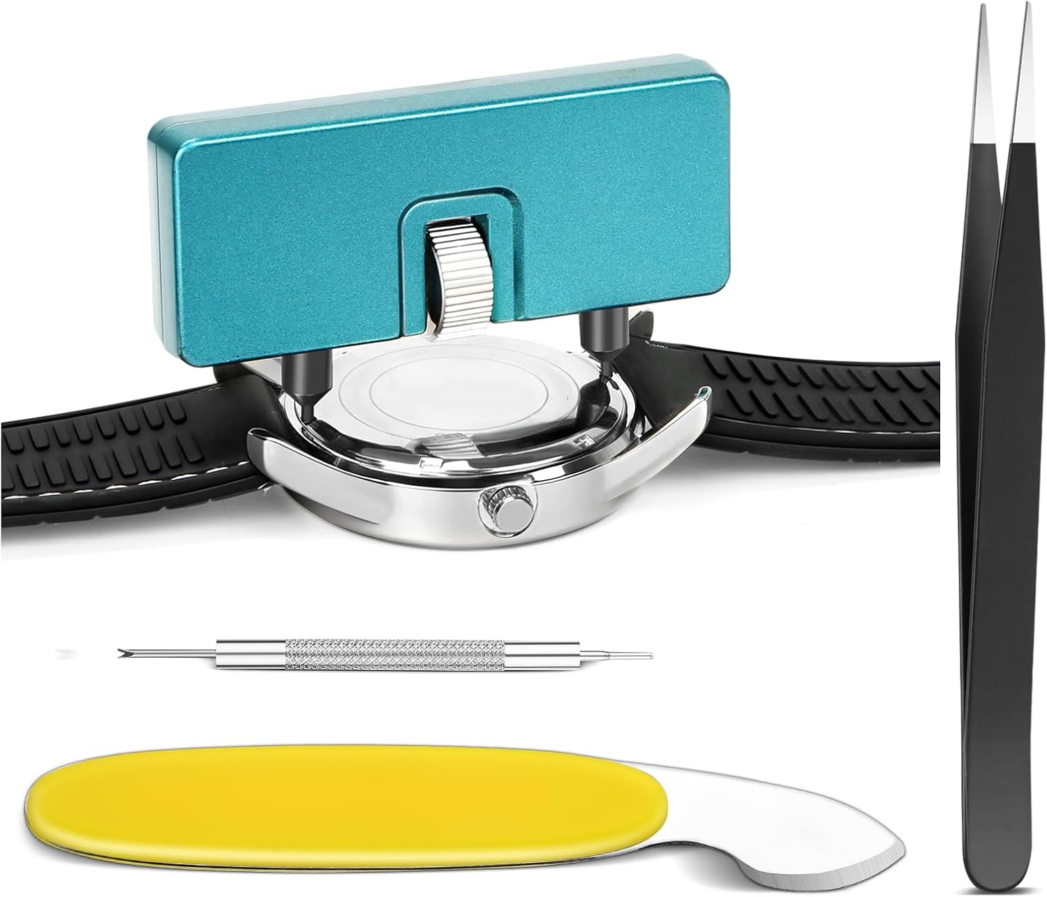 Watch Battery Replacement Tool Kit – Adjustable Case Opener, Watch Band Strap Remover & Pry Back Case Opener, Removal Install Repair Tool for Watch Bands